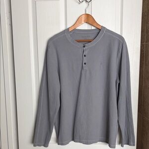 AllSaints Men's Long-Sleeve Henley in Gray